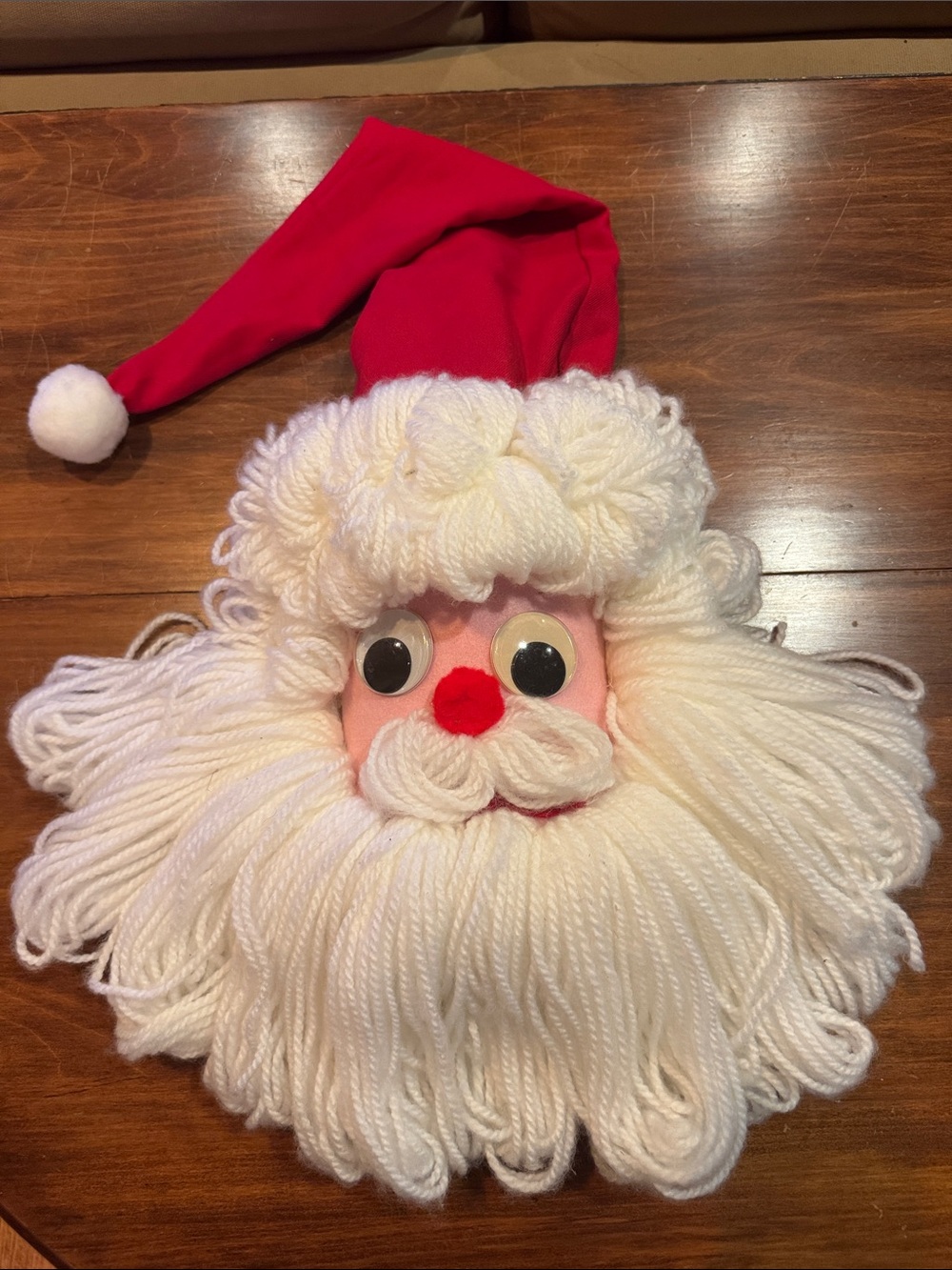 Vintage Santa Claus Wonder Art Yarn Bleach Bottle Kitsch Christmas Homemade 80s